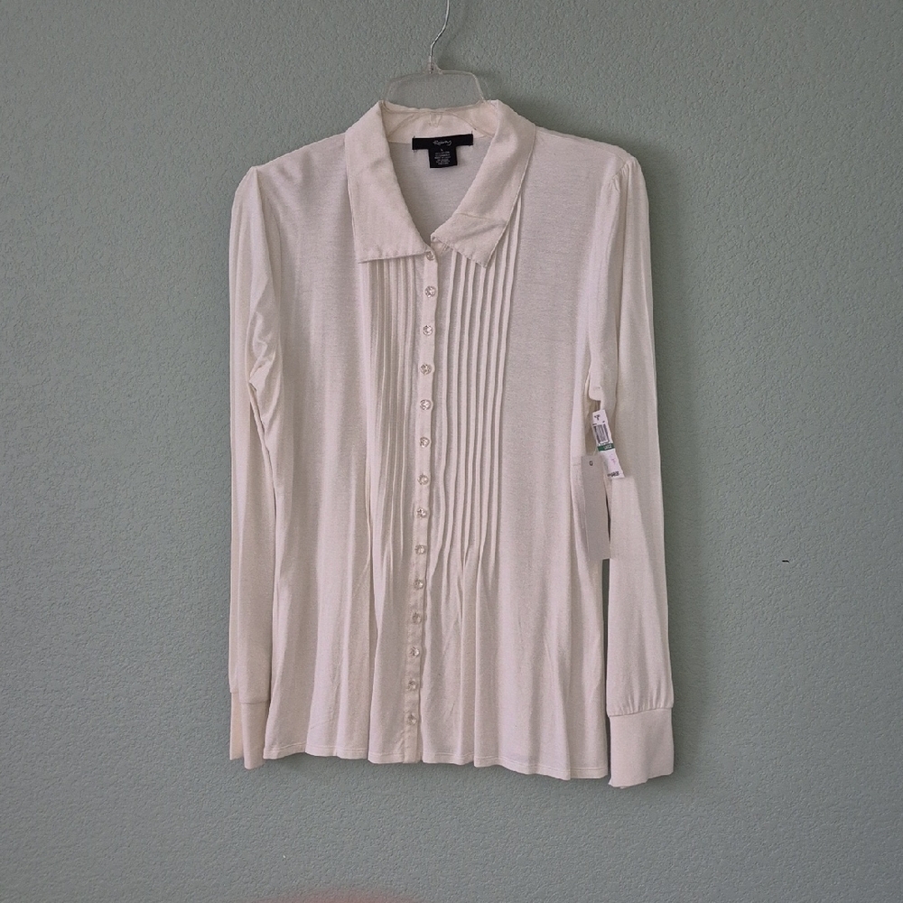 Chic white Pleated Blouse